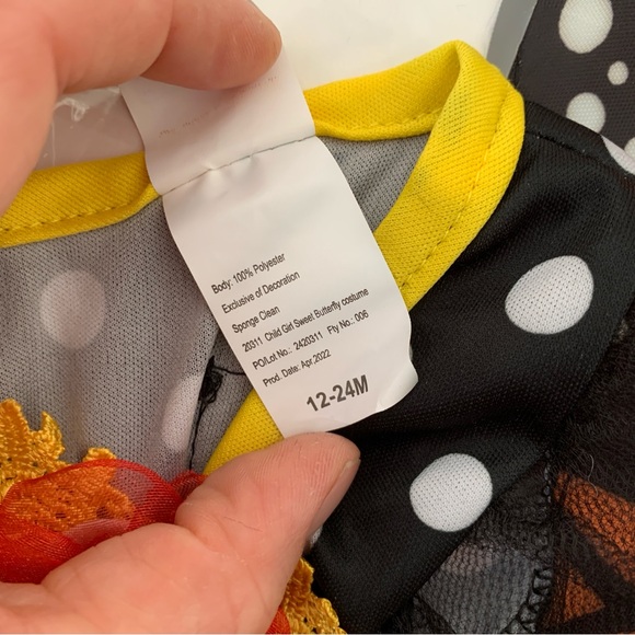 Spooktacular Creations Girl's Orange Butterfly Halloween Costume 12-24 month - Picture 3 of 4